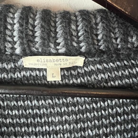 Elisabetta Collection Zip Cardigan Sweater Gray Wool Alpaca Blend Italy L - Picture 4 of 13